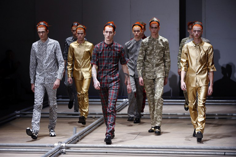 Models display creations by Japanese designer Rei Kawakubo for the Comme des Garcons fashion house during the men's spring-summer 2013 fashion collection (Photo credit Francois Guillot AFP)